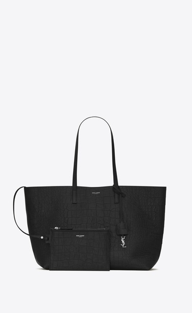 shopping bag saint laurent E/W in embossed crocodile leather